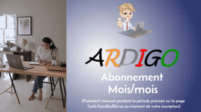 Abonnement Familles/Elèves mois par mois